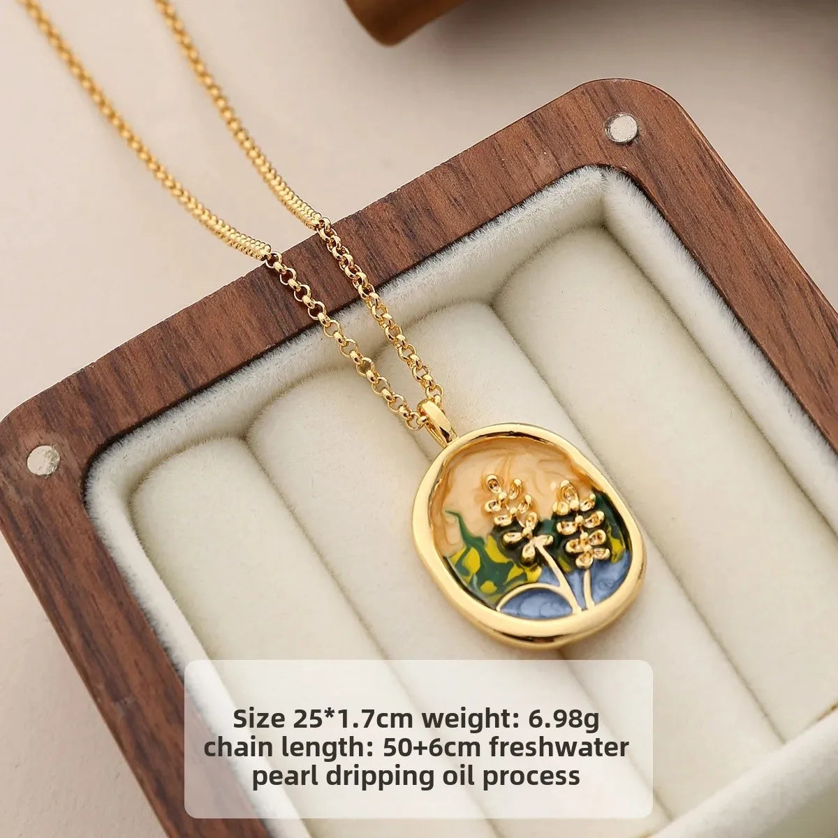 Wholesale Oil Painting Style Pendant Necklace