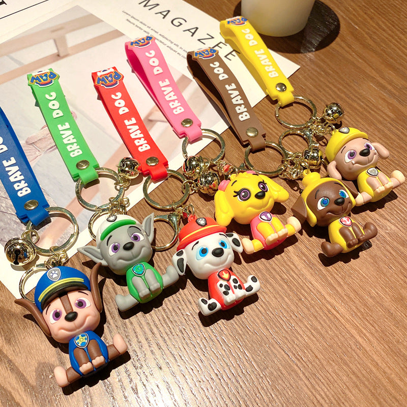 Wholesale Cartoon Cute Puppy PVC Soft Keychains Silicone Creative Keychain ACC-KC-XinShu013