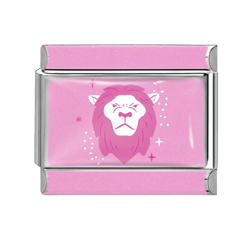 Wholesale 9mm Italian Charm Starter Bracelets DIY Pink 12 Contion Series Stainless Steel Composable Bracelet