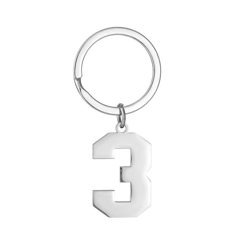 Wholesale Metal Number Keychain 0 9 Modern Minimalist Bag Charm Car Key Accessory Gift