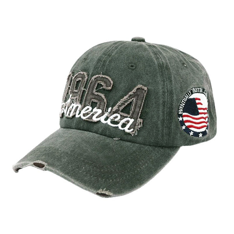 Wholesale washed hat 1964 embroidered  baseball cap