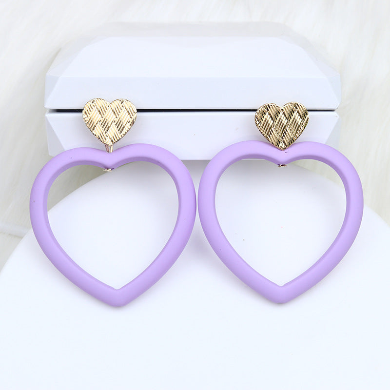 Wholesale Valentine's Day Love Hollow Spray Paint Acrylic Earrings