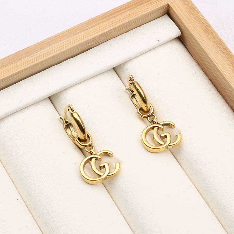 Wholesale Retro Ethnic Geometric Double G Earrings - Chic Fashion Accessory for Boutique Resale