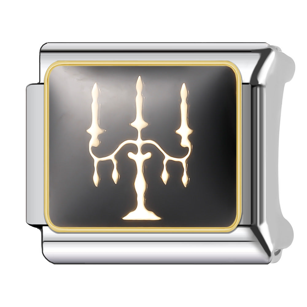 Wholesale Italian Charm Bracelet 9mm DIY Splicing Halloween Series Stainless Steel Composable Bracelet