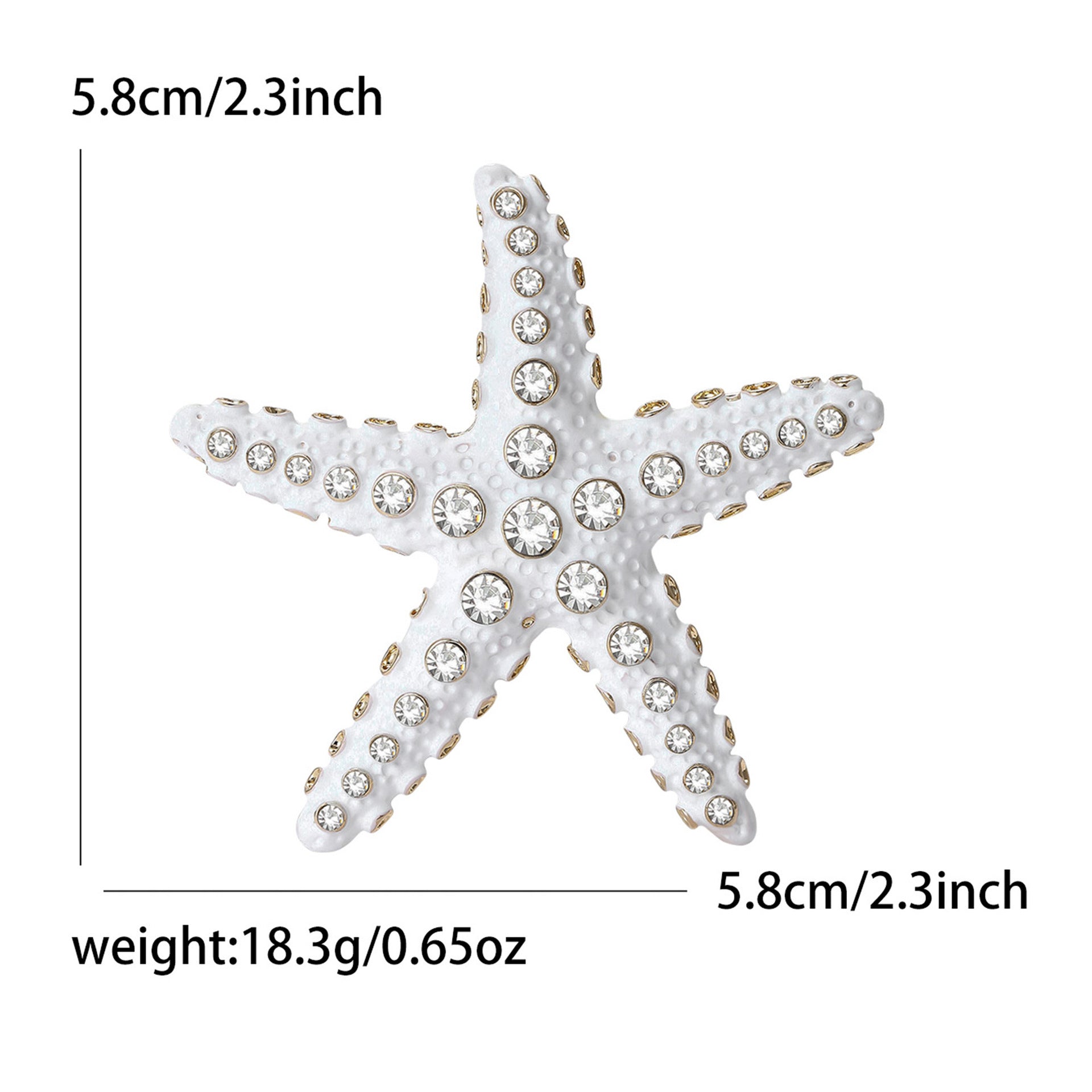 Wholesale Gold Tone Alloy Starfish Brooch With Rhinestones Tropical Beach Style Fashion Accessory For Women