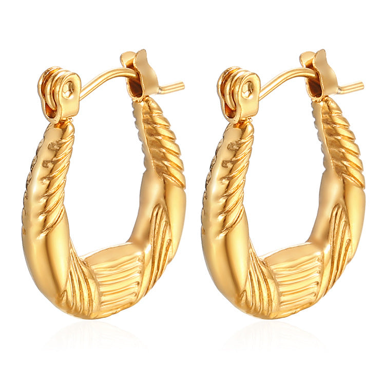 Wholesale Stainless Steel 18K Gold Plated Light Luxury Earrings ACC-ES-MuShan029