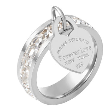 Wholesale forever heart letter gold plated stainless steel ring