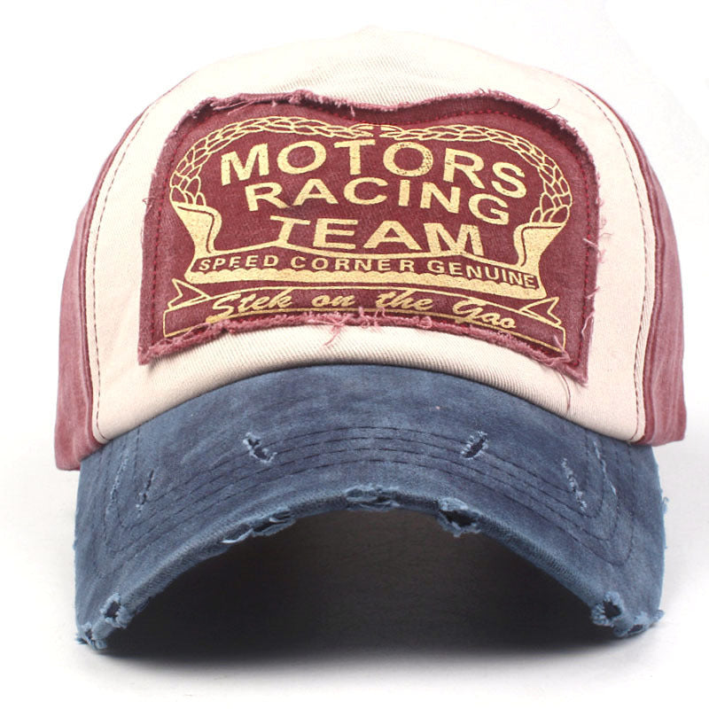 Wholesale Chic Distressed Motorcycle Baseball Cap Washed Trucker Hat For Outdoor Casual Wear