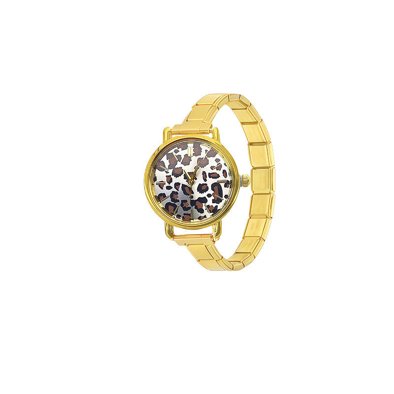 Wholesale New Cross-Border Leopard Print Italian Modular Watch,  Simple and Versatile,  DIY Detachable Watch Head
