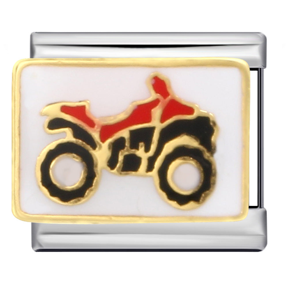 Wholesale Italian Charm Bracelet 9mm DIY Splicing Removable Fire Engine Series Stainless Steel Composable Bracelet