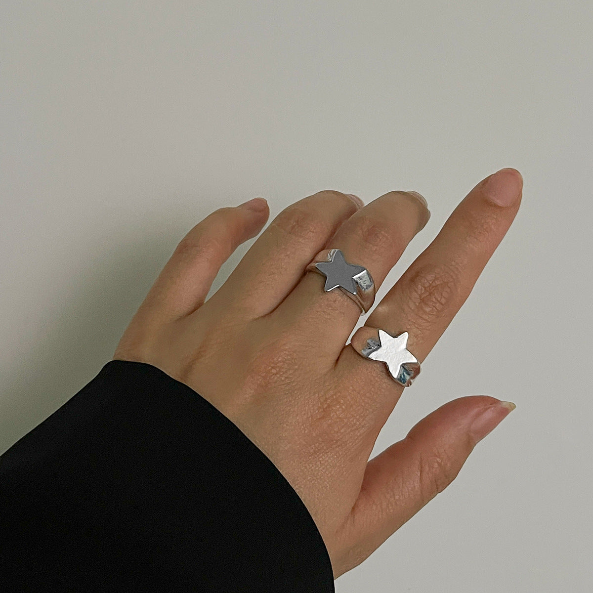 Wholesale  three-dimensional star ring rings spicy beauty opening ring