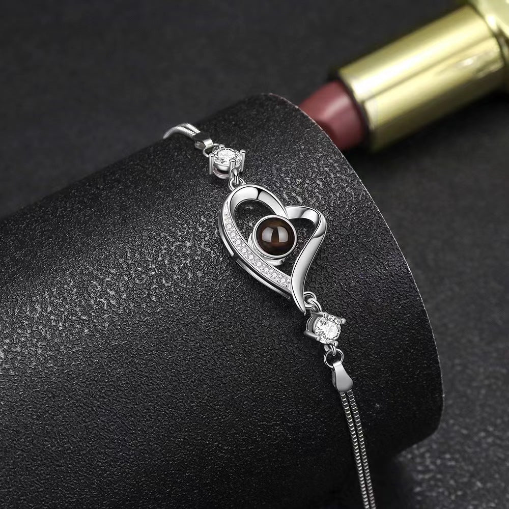 Wholesale 925 Silver Clover Bracelet Love 100 Languages Bracelet