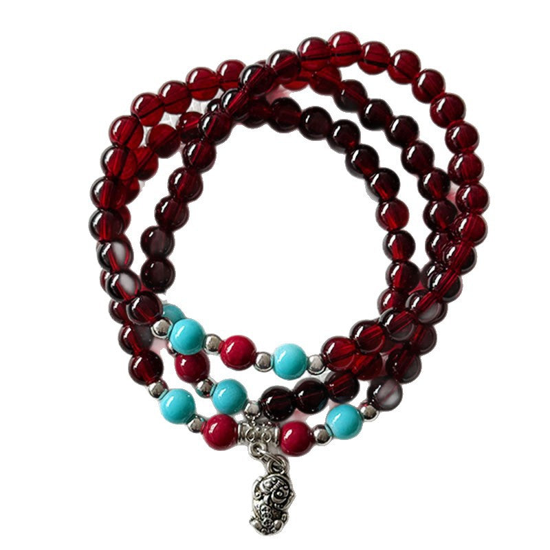 Wholesale Glass Lapis Lazuli Multi-Layer Bracelet,  Bohemian Style Everyday Wear Fashion Accessory for Women Gift