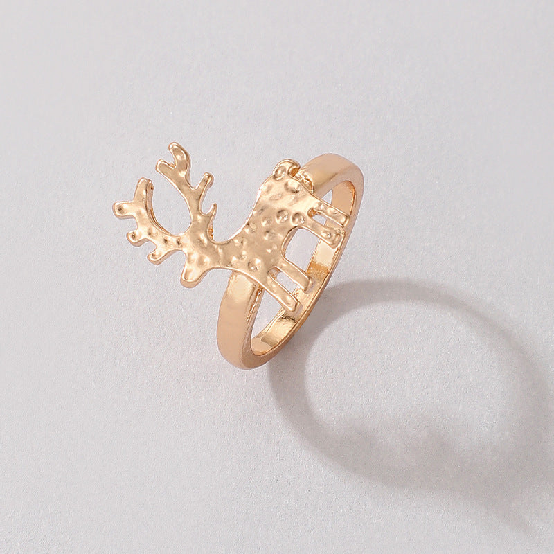 Wholesale Christmas Oil Drip Ring Elk Santa Claus Alloy Ring ACC-RS-YongGe008