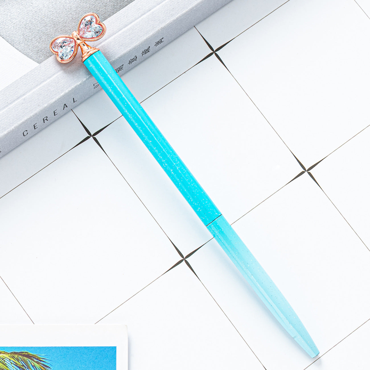 Wholesale Bow ball point pen cartoon cute high color value diamond crystal pen