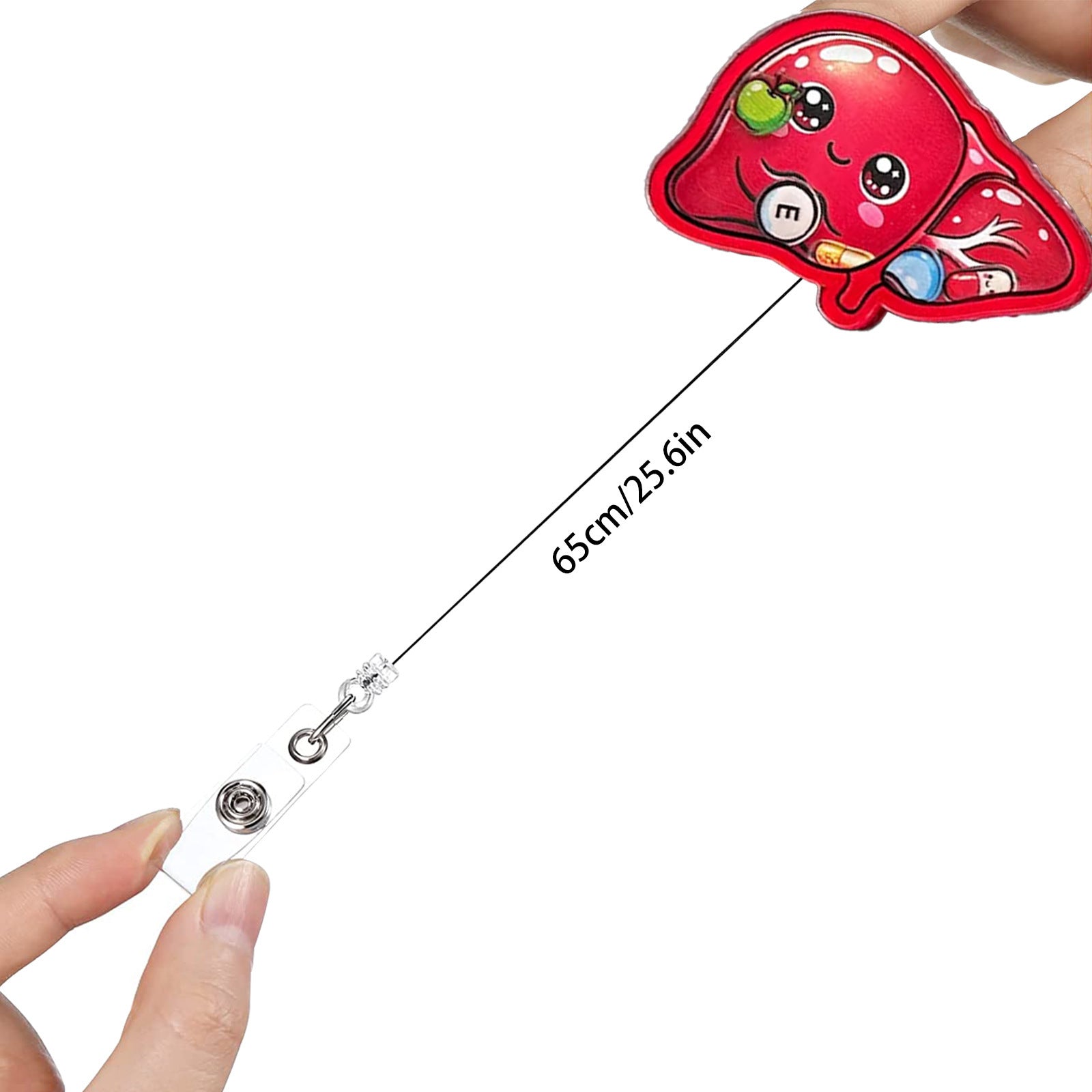 Wholesale ABS Retractable Badge Reel Stylish Heart Scroll Design for Medical Staff