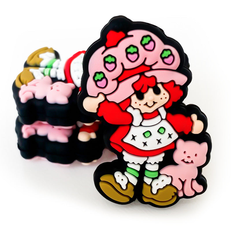 Wholesale 10pcs strawberry cat girl Focal Beads DIY Bead Accessories