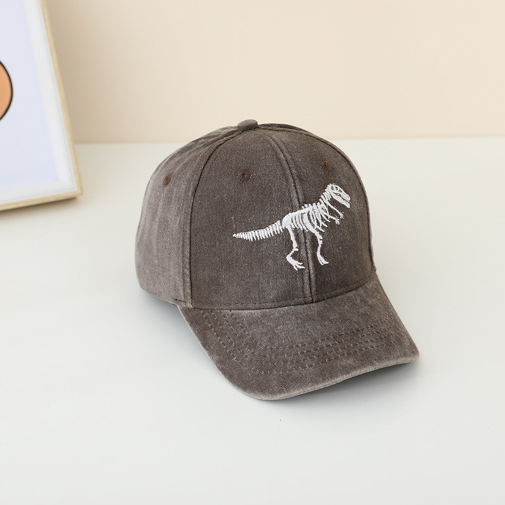 Wholesale dinosaur skull washed peaked cap children's baseball cap