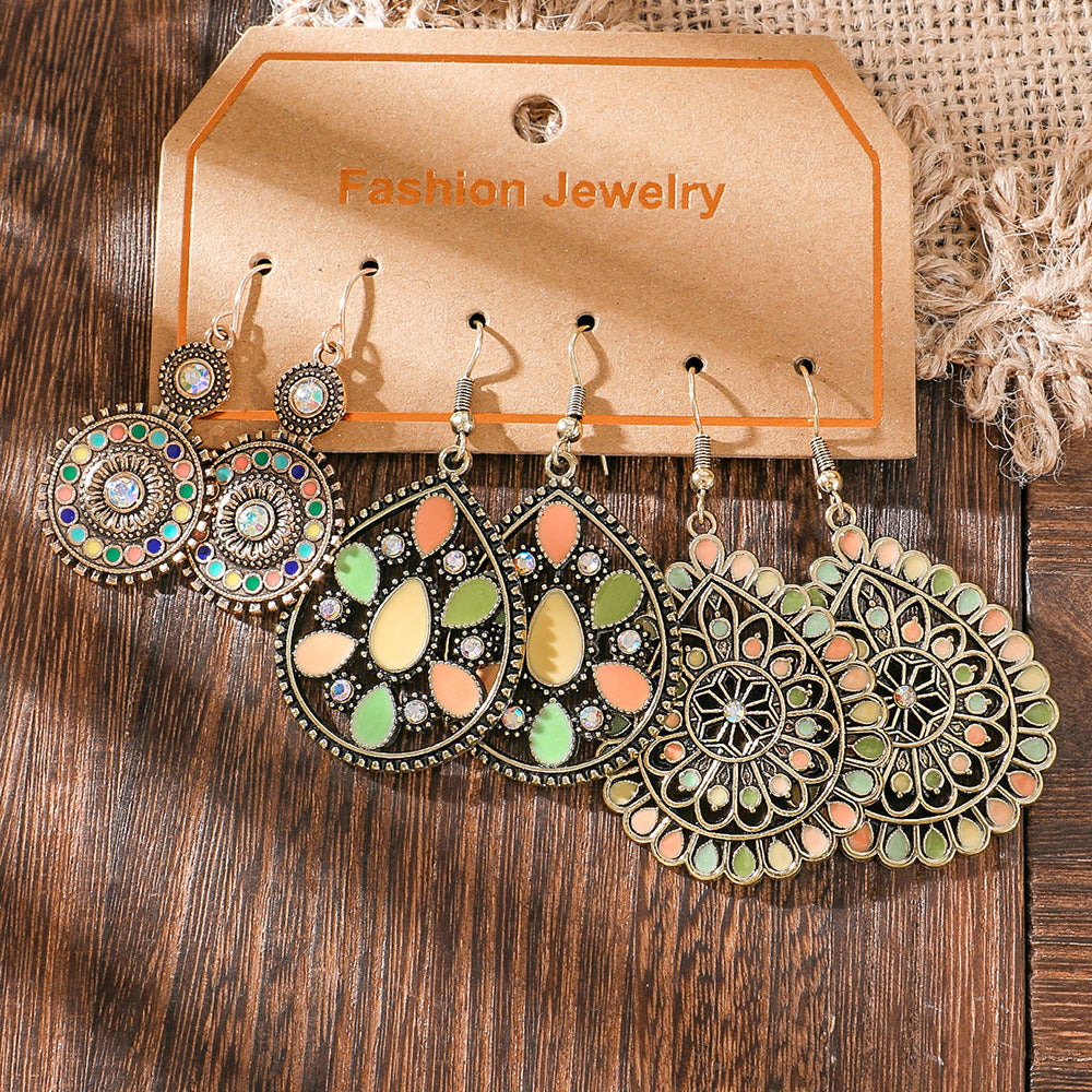 Wholesale Bohemian Colorful Tassel Earring Set Retro Ethnic Party Wear Fashion Accessory