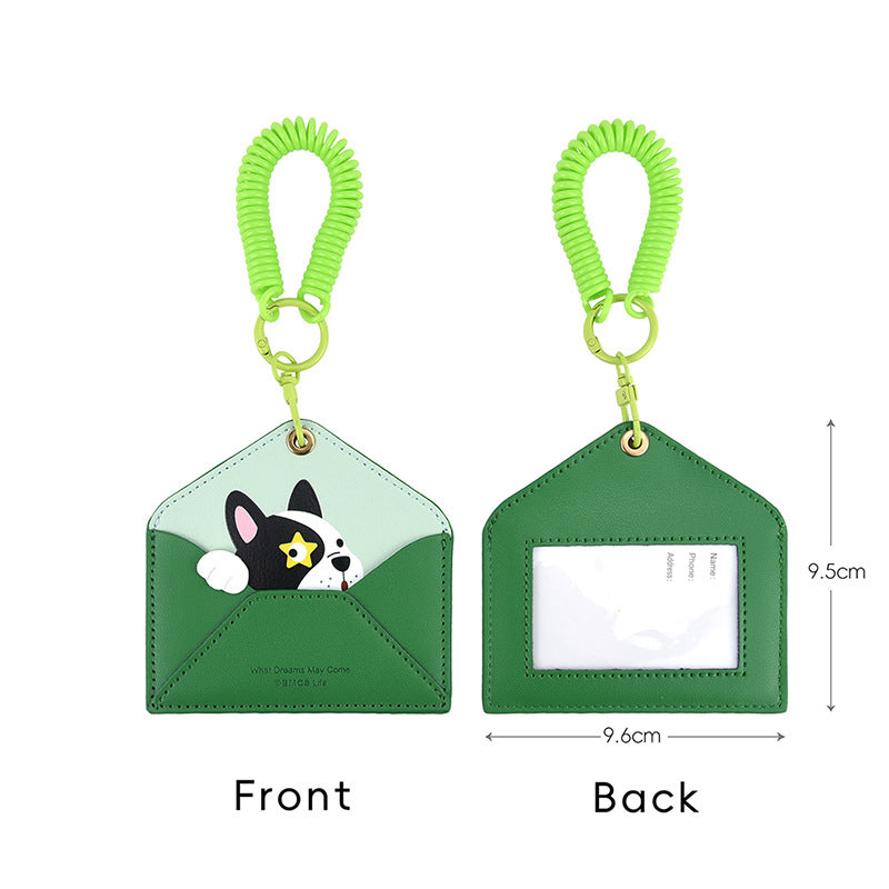 Wholesale Cute Capybara Envelope Card Holder Keychain PU Leather ID Badge Bag Charm For Campus Bus Daily Use