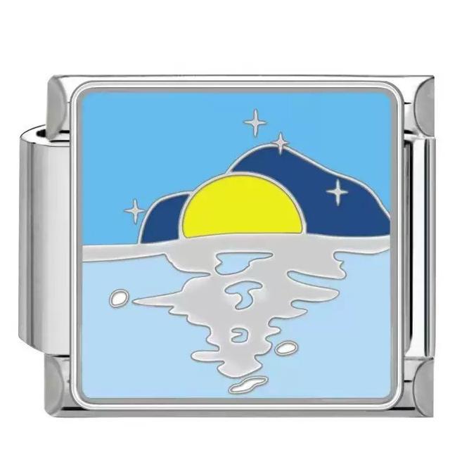 Wholesale Titanium Steel DIY Italian Charm Bracelet With Ocean Pattern Modular Design Fashion Accessory For Everyday Wear