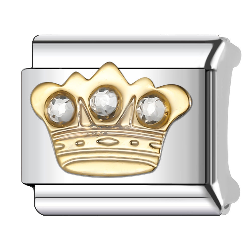 Wholesale Italian Charm Bracelet 9mm DIY Splicing Gold Series Stainless Steel Composable Bracelet