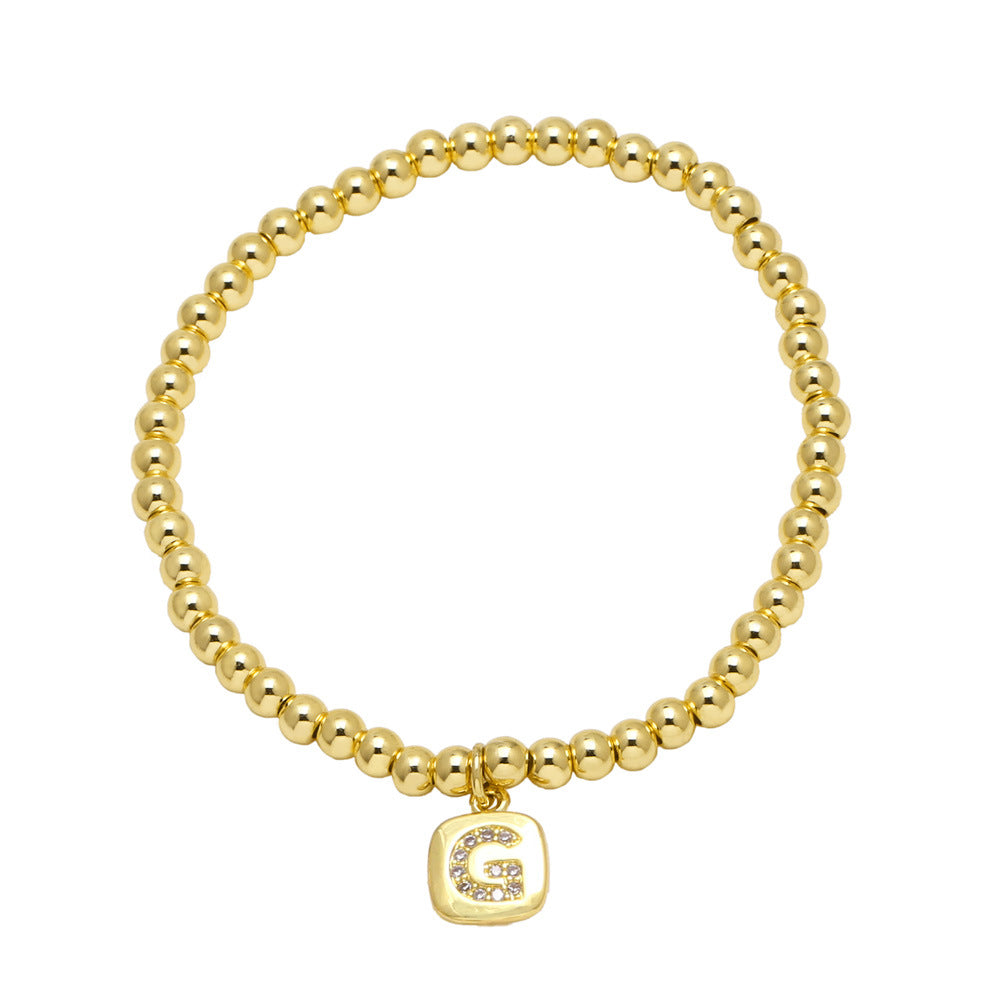 Wholesale Copper letter tag bracelet