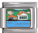 Wholesale Italian Charm Bracelet 9mm DIY Splicing Coffee Villa Stainless Steel Composable Bracelet