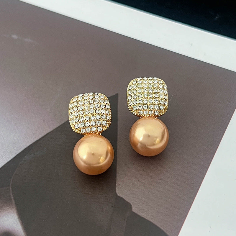 Wholesale Simple Zircon Square Bead Earrings ACC-ES-XiaoCheng010