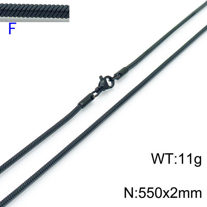 Wholesale 304 Titanium Steel Necklace Square Snake Bone Chain ACC-NE-KaLun004