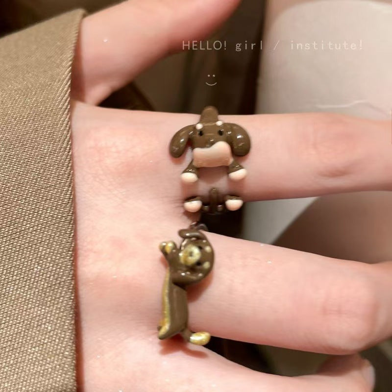 Wholesale Cartoon Cute  Dog Ring