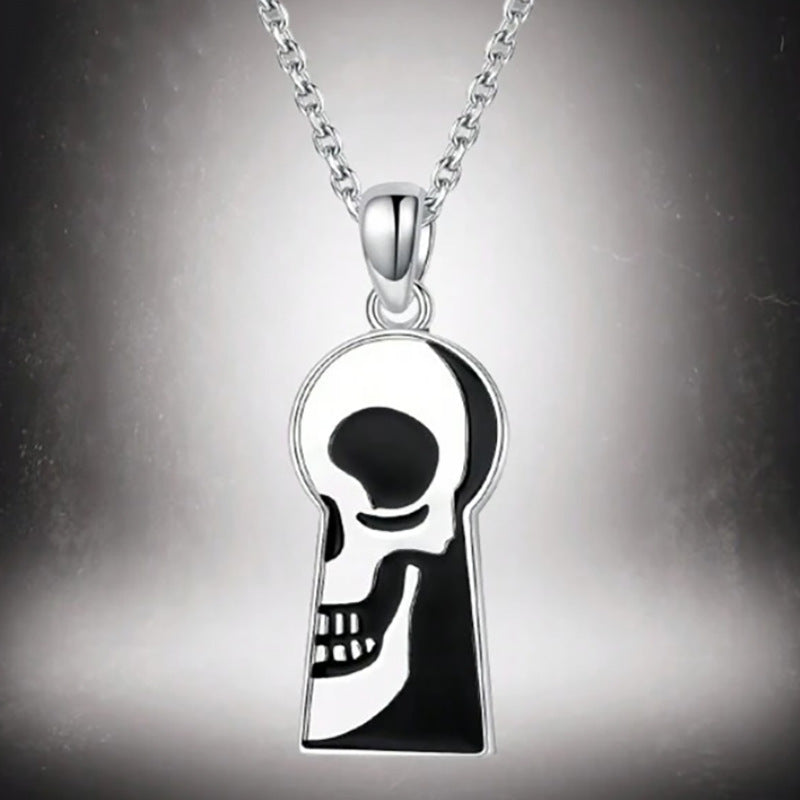 Wholesale  skull ghost half face necklace