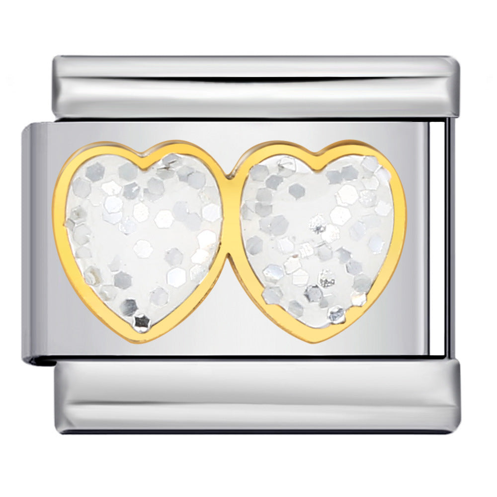 Wholesale Italian Charm Bracelet 9mm DIY Splicing Colored Zirconia Stainless Steel Composable Bracelet