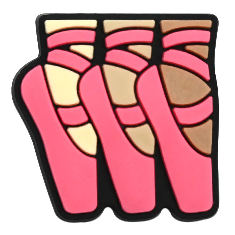 Wholesale  Random 100pcs Ballet Series PVC Soft Rubber Shoe Buckle Decoration