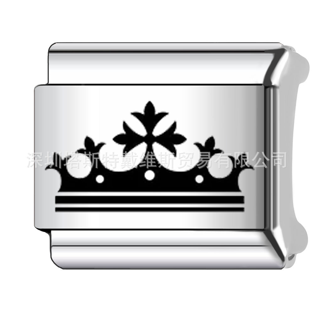 Wholesale 9mm Italian Charm Starter Bracelets DIY square Single Section Creative Stainless Steel Composable Bracelet