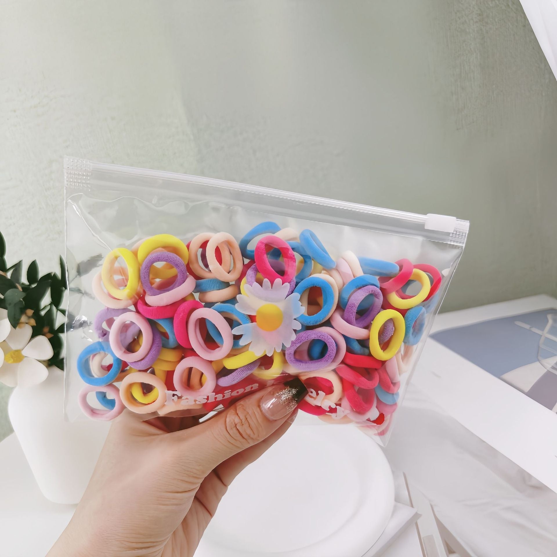 Wholesale 100pcs Children's Hair Tie Rubber Band Towel Ring Small Hair Scrunchies  ACC-HS-Mengz003