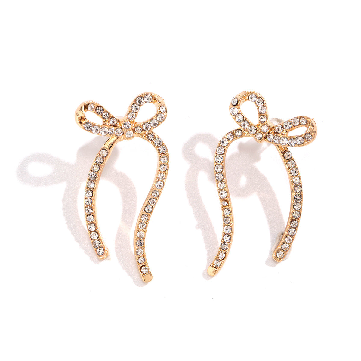 Wholesale Bow Earrings Metal Ribbon Knotted Ear Studs ACC-ES-KunJuan001