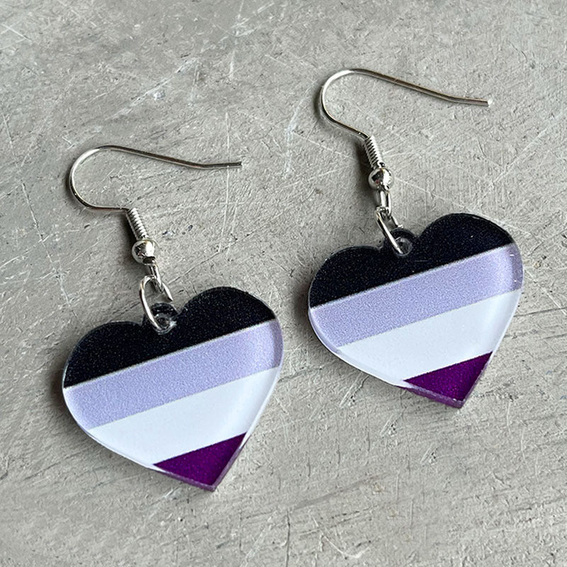 Wholesale 2 Pairs/pack LGBT Rainbow Heart Acrylic Earrings ACC-ES-HY065