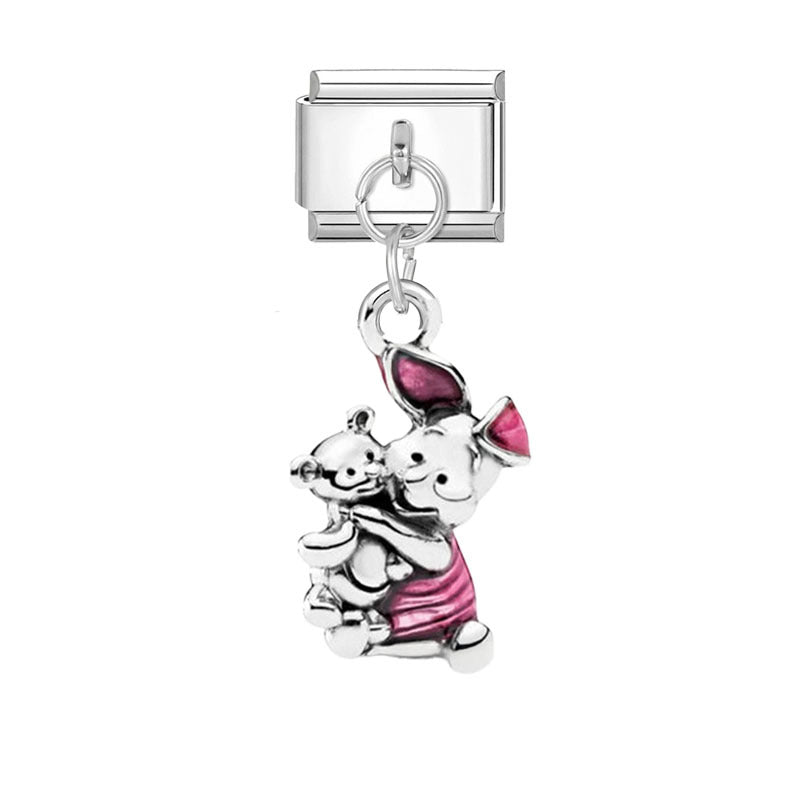 Wholesale Silver Cartoon Modular DIY Charm Bracelet Fashion Jewelry Accessory for Resale