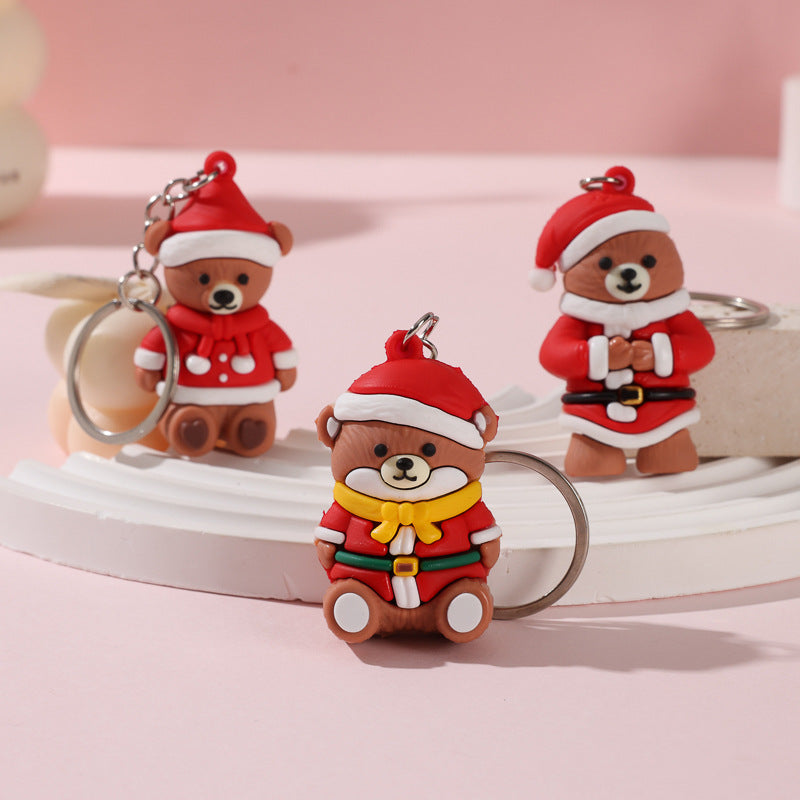 Wholesale Cute Christmas bear keychain