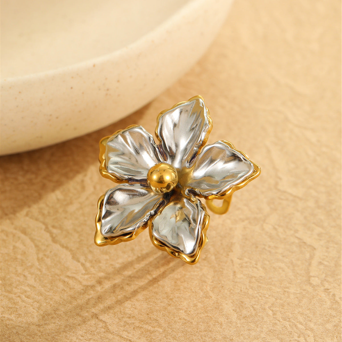 Wholesale Floral Color Matching Stainless Steel Rings