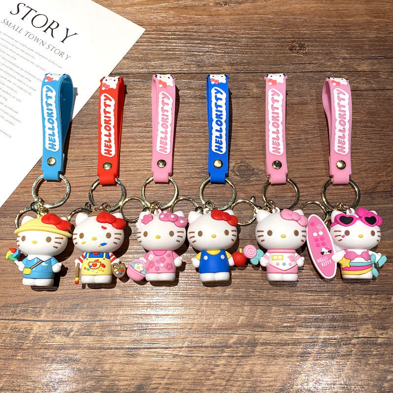 Wholesale Cute Cartoon  Cat Pendant Keychain,  Stylish Bag Charm,  Boutique Resale Gift