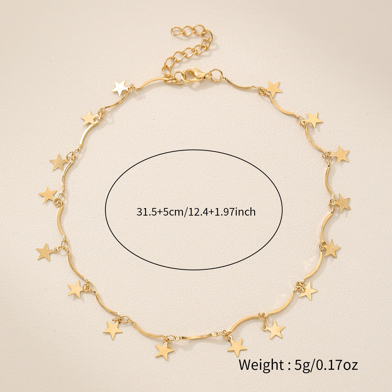 Wholesale Trendy Star Tassel Necklace For Women Alloy Gold Clavicle Chain Fashion Jewelry Accessory