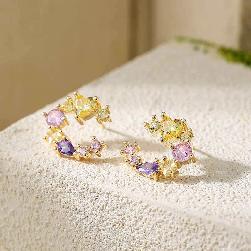 Wholesale Colored zircon earrings