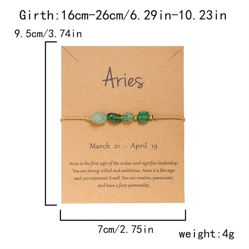 Wholesale Handmade Beaded Zodiac Bracelet In Synthetic Stone Adjustable Unisex Design For Everyday Wear Fashion Accessory