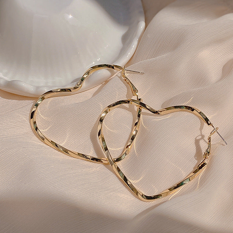 Wholesale 925 silver needle exaggerated geometric metal earrings