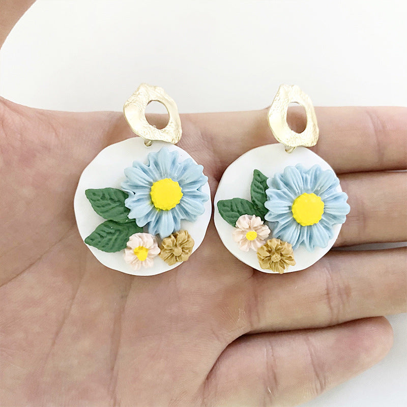 Wholesale Handmade Flower Soft Clay Daisy Earrings ACC-ES-HY082