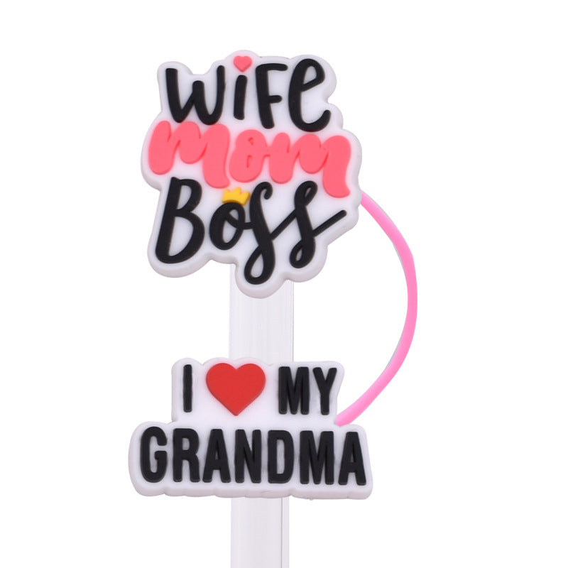 Wholesale Random 100pcs Super Parent Series PVC Soft Straw Tube Cap