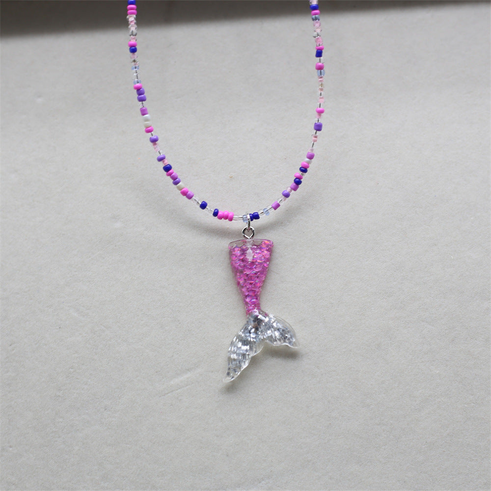 Wholesale Sequin Mermaid Tail Pendant Necklace