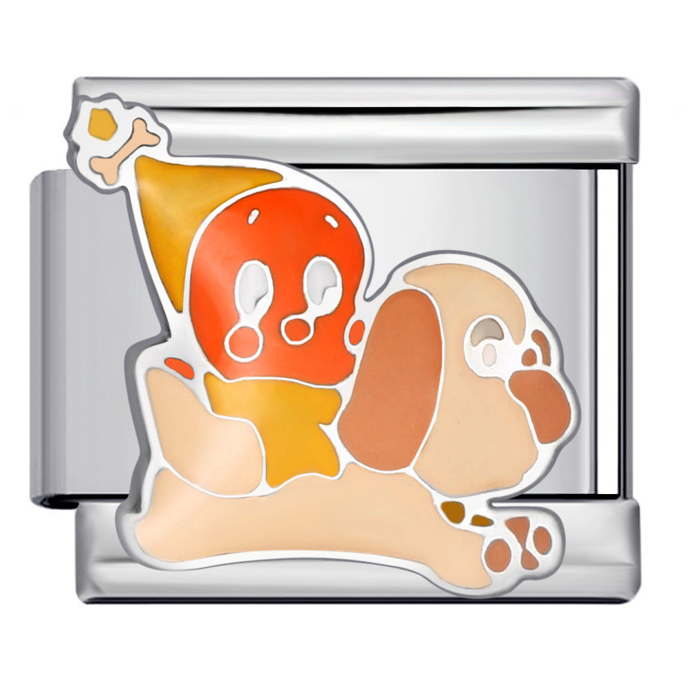 Pulsera de encanto italiano de 5 piezas al por mayor de 9 mm empalme de bricolaje lindo pulsera compuesta de acero inoxidable creativo